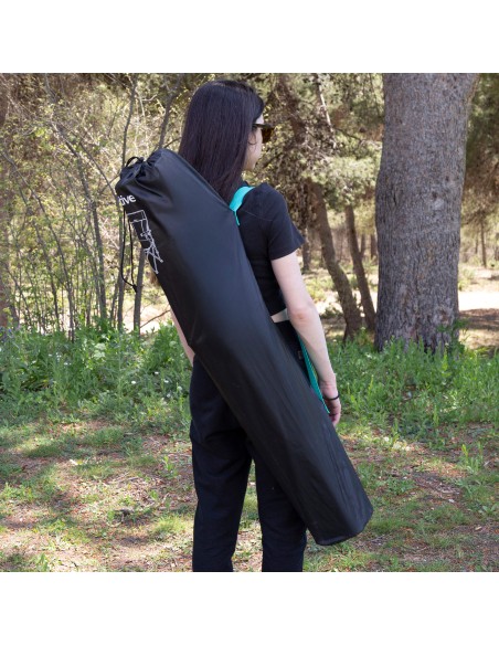 Pack de 2 cadeiras de campismo dobráveis de luxo 48x48x102 cm com encosto em rede