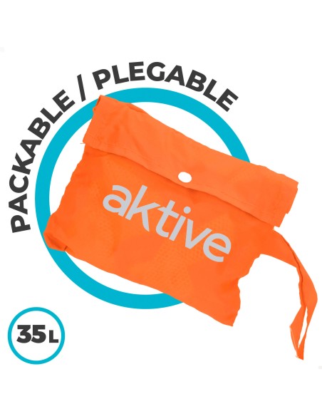 Bolsa de praia dobrável em rede 45x30x45 cm laranja