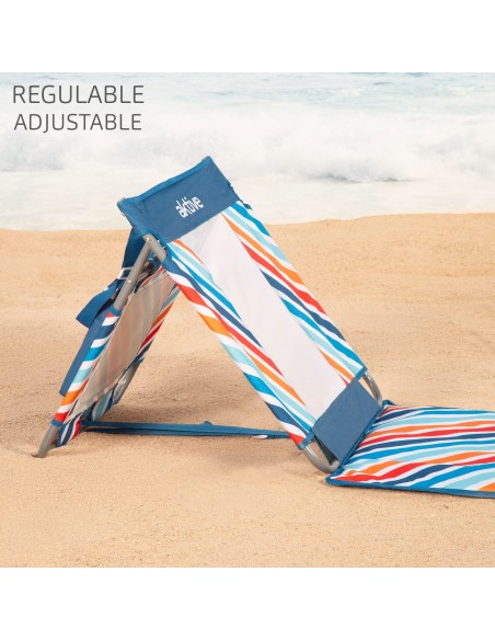 Tapete de praia reclinável multicolorido com cooler