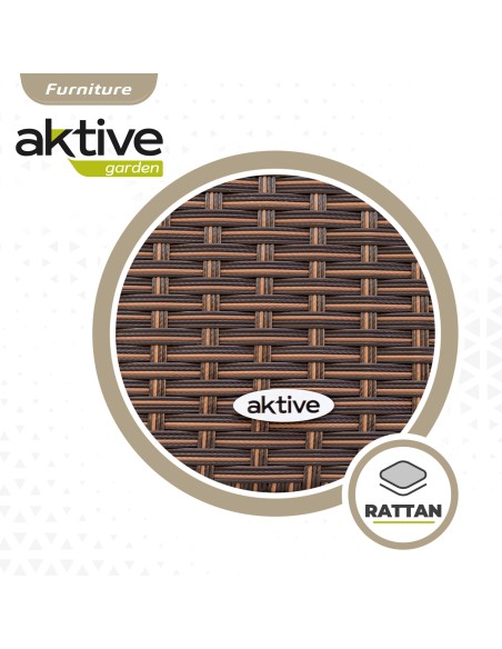 Conjunto grande de mesa de jardim de vime e 4 cadeiras