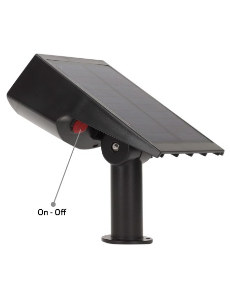Farol solar LED luz quente com 2 intensidades 5-10 lumens