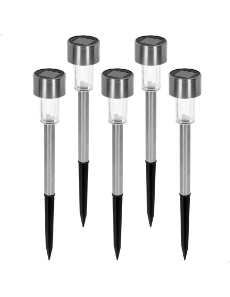 Pack de 5 balizas solares LED com estaca