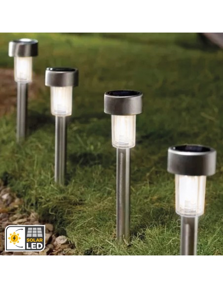 Pack de 5 balizas solares LED com estaca