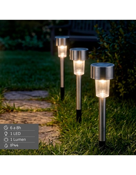 Pack de 5 balizas solares LED com estaca