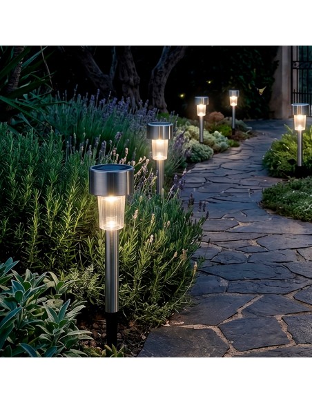 Pack de 5 balizas solares LED com estaca