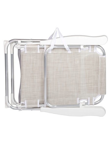 Cadeira de praia multiposições 48x60x90 cm bege