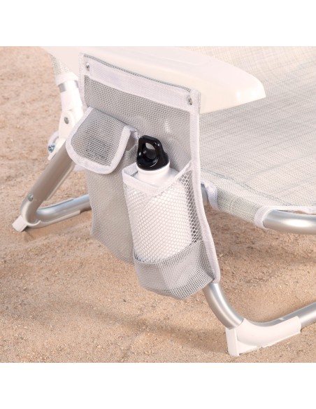 Cadeira de praia baixa multiposição XL 51x45x76 cm bege