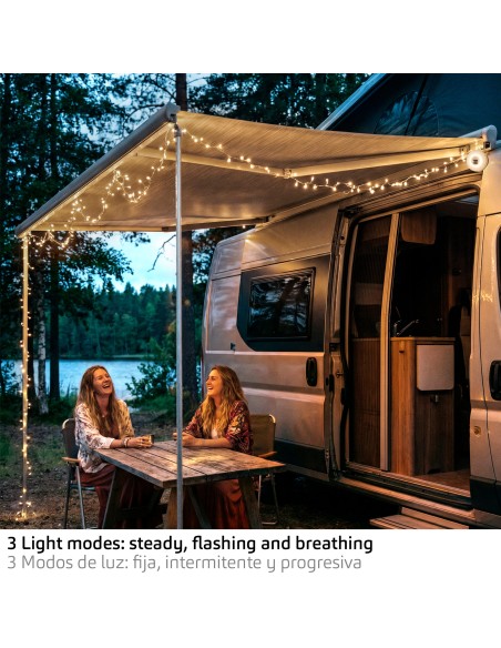 Lâmpada de LED para camping e guirlanda de 10 metros com 200 lúmens