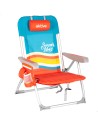 Cadeira de praia multifuncional 50x60x85 cm multicolorida com bolsos