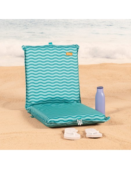 Cadeira de praia dobrável 40x48x56 cm ondas turquesa