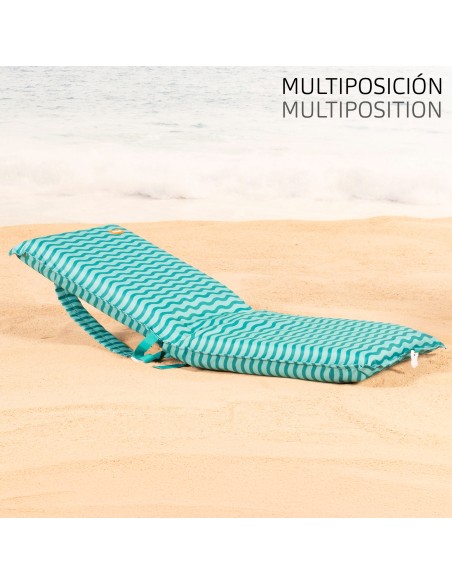 Cadeira de praia dobrável 40x48x56 cm ondas turquesa