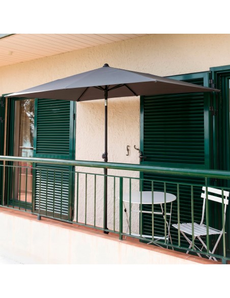 Guarda-sol retangular 180x145 cm cinza