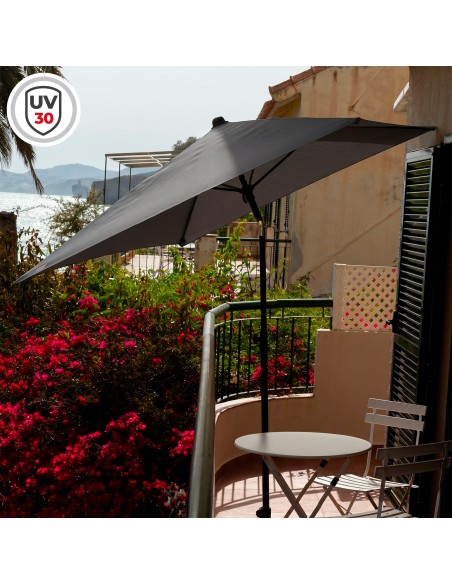 Guarda-sol retangular 180x145 cm cinza