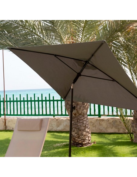 Guarda-sol retangular 180x145 cm cinza