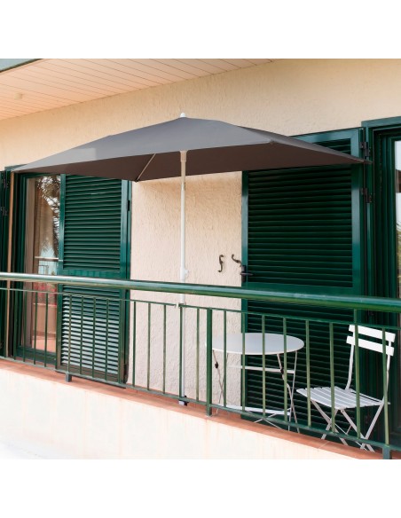 Guarda-sol retangular 180x120 cm para uso externo, cinza