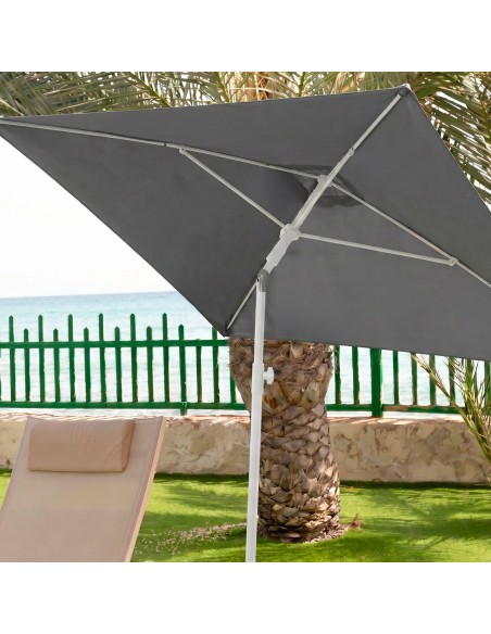 Guarda-sol retangular 180x120 cm para uso externo, cinza