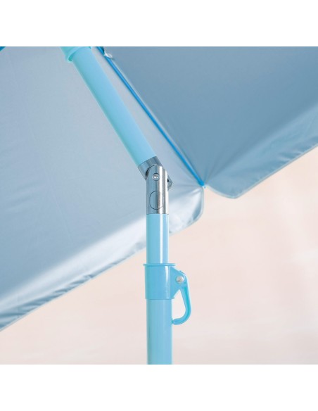 Guarda-sol de praia de 220 cm com capa azul