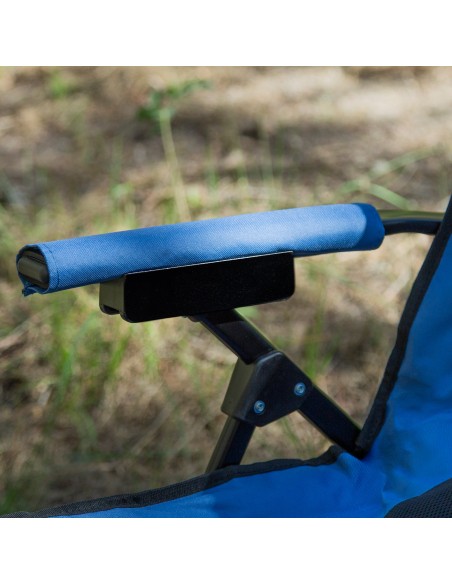 Silla camping multiposición 54x80x103 cm azul