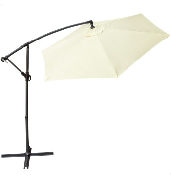 Guarda-sol excêntrico 300 cm rotação 360º creme
