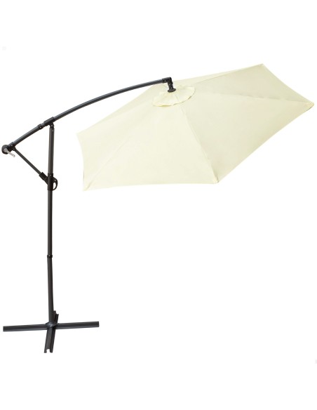 Guarda-sol excêntrico 300 cm rotação 360º creme