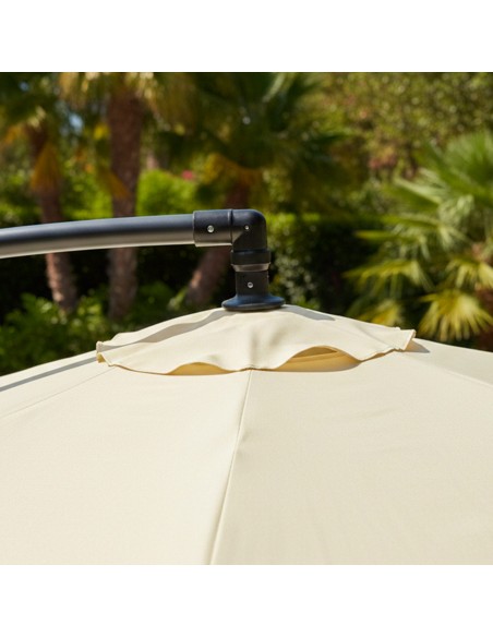 Guarda-sol excêntrico 300 cm rotação 360º creme