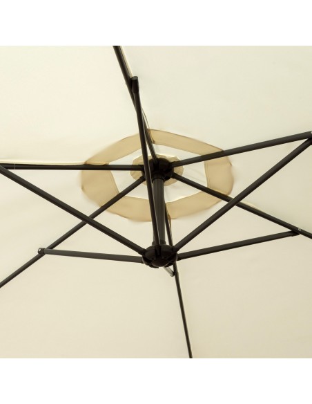 Guarda-sol excêntrico 300 cm rotação 360º creme