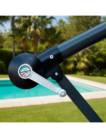 Guarda-sol excêntrico 300 cm rotação 360º creme