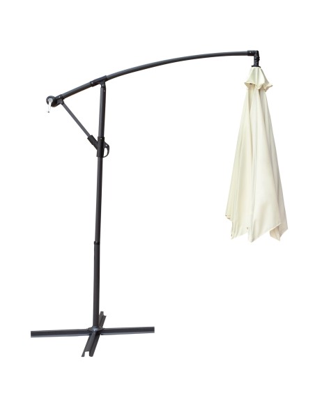Guarda-sol excêntrico 300 cm rotação 360º creme