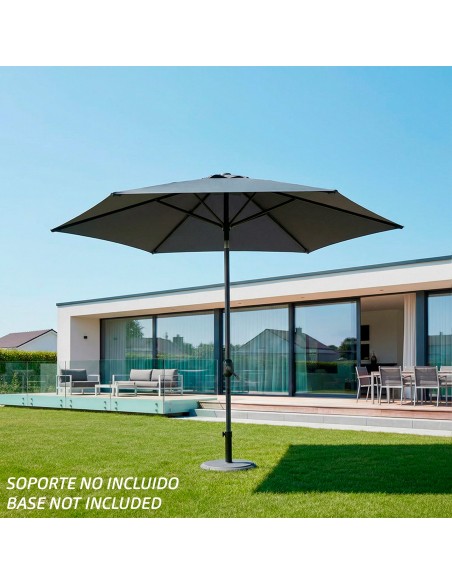 Guarda-sol hexagonal Ø300 cm cor antracite bastão em alumínio