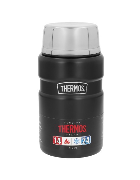 Garrafa térmica para alimentos Thermos 710 ml em aço inoxidável preto