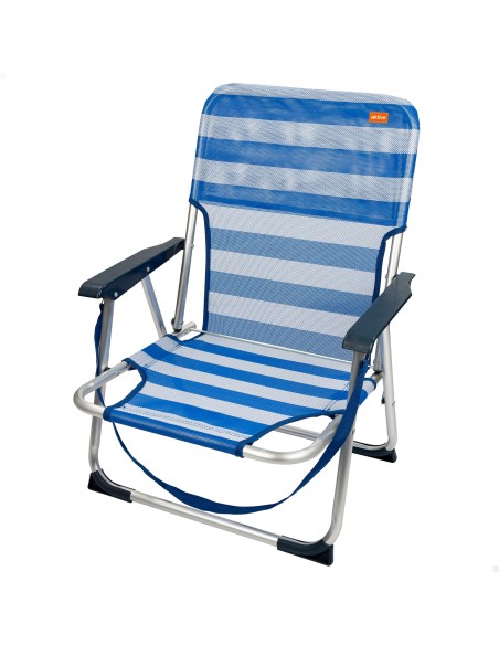 Cadeira de praia baixa fixa 44x40x72 cm riscas de marinheiro
