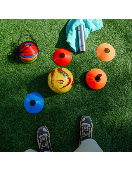 Bola de futebol de couro sintético tamanho 5 com costuras reforçadas