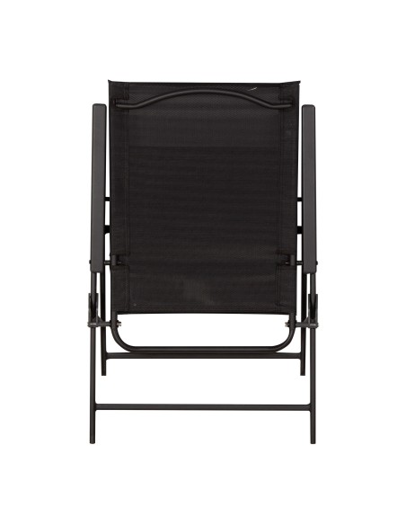 Pacote de 4 cadeiras de jardim dobráveis finas 47x64x95 cm pretas, com braços