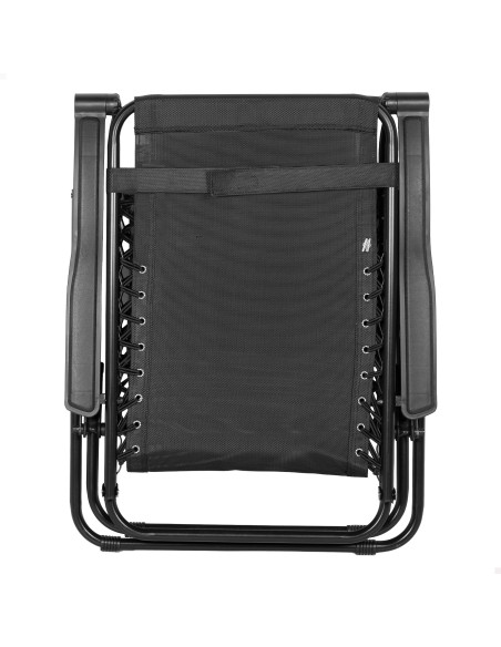 Cadeira dobrável de jardim de gravidade zero 52x68x104 cm preta 2 posições
