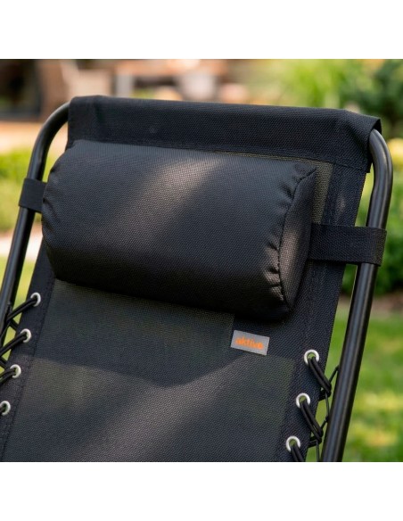 Cadeira dobrável de jardim de gravidade zero 52x68x104 cm preta 2 posições