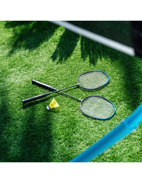 Rede de badminton multifuncional portátil e extensível com acessórios