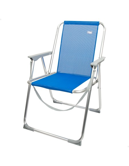 Cadeira de praia alta fixa 45x45x75 cm azul