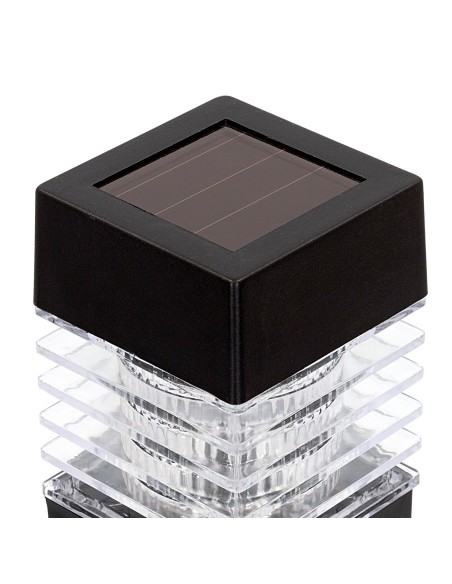 Conjunto de 4 projetores solares para exterior com luz LED branca e estaca de jardim