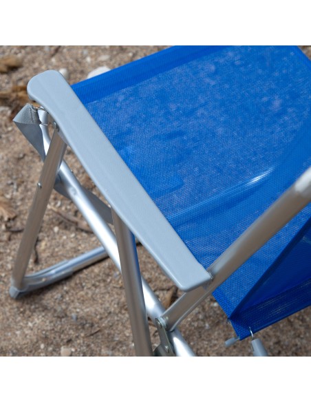 Cadeira de praia alta fixa 45x45x75 cm azul