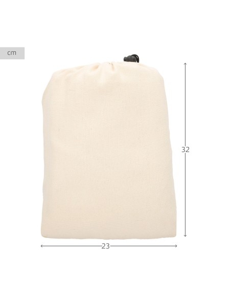 Rede suspensa bege ultra resistente com bolsa e cordas