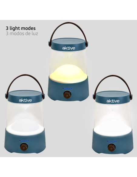 Lâmpada de acampamento LED USB 2 em 1 com luz regulável de 400 lúmens