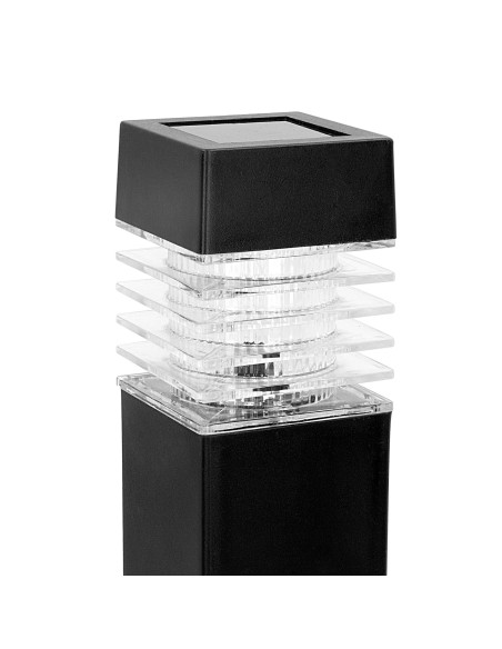 Conjunto de 4 projetores solares para exterior com luz LED branca e estaca de jardim