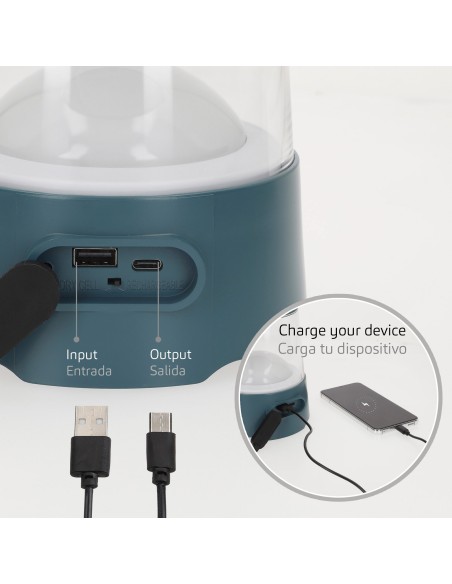 Lâmpada de acampamento LED USB 2 em 1 com luz regulável de 400 lúmens