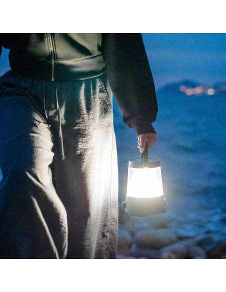 Lâmpada de acampamento LED USB 2 em 1 com luz regulável de 400 lúmens