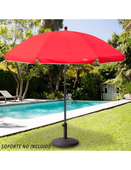 Guarda-sol de jardim basculante 240 cm UV30 vermelho