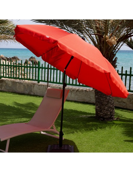 Guarda-sol de jardim basculante 240 cm UV30 vermelho