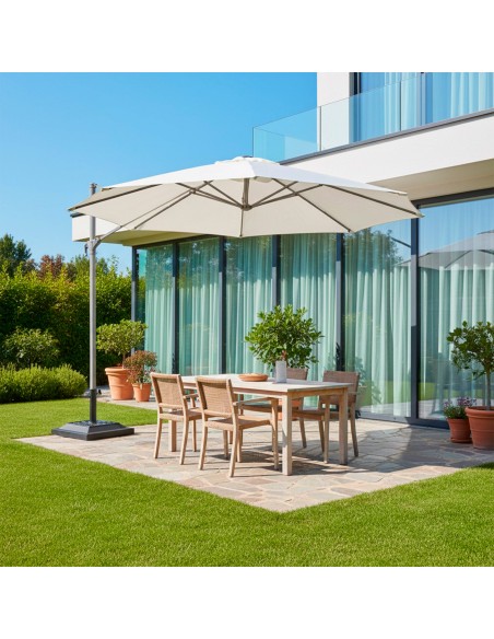 Suporte quadrado para guarda-sol de jardim em poliresina Ø38-48 mm