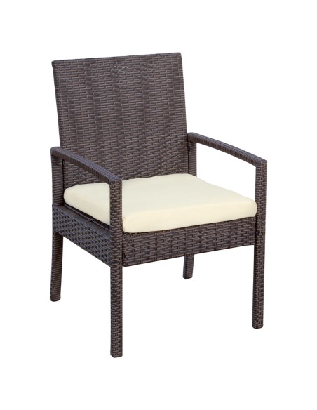 Conjunto de mesa pequena e 2 cadeiras de jardim em rotim