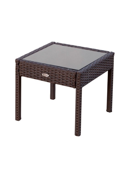 Conjunto de mesa pequena e 2 cadeiras de jardim em rotim
