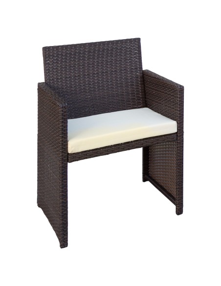 Conjunto de mesa baixa com prateleira, 2 cadeiras e 1 sofá de jardim de vime